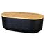 Furber. F-170489070 Brotkasten Oval Schwarz, Holz Kunststoff, Holz