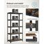Songmics GLR040B11 Regal Regalboden Freistehend Spanholzplatte, Stahl Schwarz, Braun, 2 image