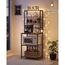 Vasagle KKS024B01 Regal Regalboden Freistehend Partikelbord, Stahl Schwarz, Holz