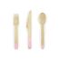 PartyDeco SDR1-081J Einweg-Geschirr-Set 6 Person(en) 18 Stück(e), Farbe: Pink, Holz