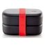 Lékué LunchBox To Go Oval Container 0,5 l Schwarz 2 Stück(e), Farbe: Schwarz