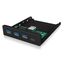 ICY BOX IB-HUB1418-i3, 4 Port USB 3.2 Gen 1 Frontpanel für 3,5" Einbauschacht, 3x USB Type A und 1x USB Type-C® Anschluss