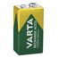 Varta Batterien 9V Blockbatterie, wiederaufladbar, 1 Stück, Recharge Accu Power, Akku, 200 mAh, ohne Memory Effekt, vorgeladen, sofort einsatzbereit