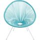 KARE Acapulco Gartenstuhl Abendessen, Lounge, Terrasse Schalensitz Netz-Rückenlehne Polyethylen, Stahl Türkis, Farbe: Türkis