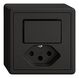 Feller 87063.GX.54.A.60 Steckdose Type 13 Schwarz, Farbe: Schwarz
