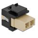 DeLOCK Keystone Modul LC Duplex Buchse zu LC Duplex Buchse beige / schwarz, Farbe: Beige, Schwarz