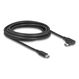 DeLOCK 81195 USB Kabel USB 3.2 Gen 2 (3.1 Gen 2) 3 m USB C 10 Gbit/s 60 W Schwarz, Farbe: Schwarz, Länge: 3 m