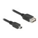 DeLOCK 81526 USB Kabel USB 2.0 3 m Mini-USB B USB A 0,48 Gbit/s Schwarz, Farbe: Schwarz, Länge: 3 m