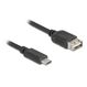 DeLOCK 81538 USB Kabel USB 2.0 3 m USB C USB A 0,48 Gbit/s Schwarz, Farbe: Schwarz, Länge: 3 m