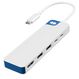 HYPER HD4101BUGL laptop-dockingstation & portreplikator USB Typ-C Blau, Weiß, Farbe: Blau, Weiß