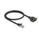DeLOCK 90774 Netzwerkkabel Schwarz 0,5 m Cat6a S/FTP (S-STP) Rund, Farbe: Schwarz, Länge: 0,5 m