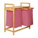 Lumaland 08384 Wäschekorb 60 l Rechteckig Bambus, Baumwolle, Holz Bambus, Rose, Farbe: Bambus, Rose