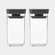 Brabantia Tasty+ Rechteckig Kanister 0,15 l Grau, Transparent 2 Stück(e), Farbe: Grau, Transparent