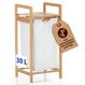 Lumaland 12175 Wäschekorb 30 l Rechteckig Bambus, Baumwolle, Polyester, Holz Bambus, Weiß, Farbe: Bambus, Weiß