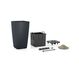 LECHUZA CUBICO Color 30 All-in-One Set Drinnen/Draußen Topfpflanzer Freistehend Polypropylen (PP) Graphit, Farbe: Graphit