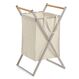 Zeller Present 14298 Wäschekorb Rechteckig Eisen, Holz, Polyester Beige, Farbe: Beige