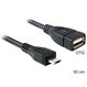 DeLOCK 50cm USB micro-B/USB2.0-A USB Kabel 0,5 m Micro-USB B USB A 0,48 Gbit/s Schwarz, Farbe: Schwarz, Länge: 0,5 m