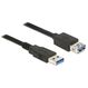 DeLOCK 85056 USB Kabel USB 3.2 Gen 1 (3.1 Gen 1) 2 m USB A 5 Gbit/s Schwarz, Farbe: Schwarz, Länge: 2 m
