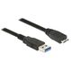 DeLOCK 85074 USB Kabel USB 3.2 Gen 1 (3.1 Gen 1) 2 m USB A Micro-USB B 5 Gbit/s Schwarz, Farbe: Schwarz, Länge: 2 m