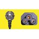 Diggelmann NCNDE-1 Stromkabel Schwarz 1 m CEE7/7 C5-Koppler, Farbe: Schwarz, Länge: 1 m