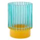 REMEMBER Lumi Kerzenständer Glas Blau, Orange, Farbe: Blau, Orange