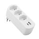 M. Schönenberger Abzweigstecker MOVE 3xT13 weiss 270° drehbar mit USB PD30W (offen), Farbe: Weiß